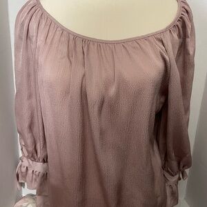 Max Studio Purple 3/4 Sleeve Ruched Blouse